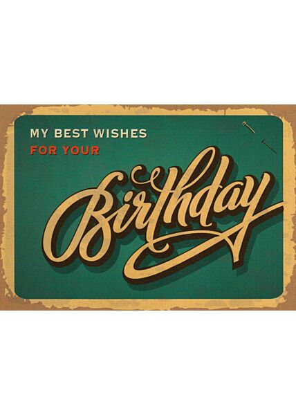 Postkarte Geburtstag Best wishes for your birthday