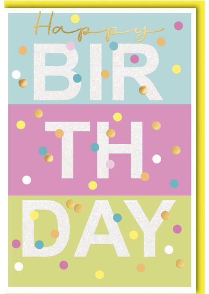 Geburtstagskarte schön Happy Birthday bunt kleine Punkte