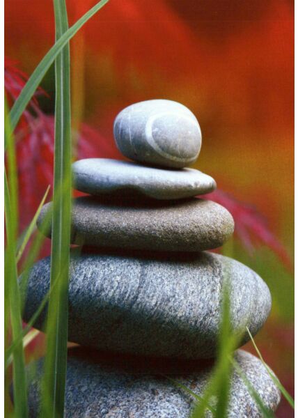 Blumen Postkarte Zen Stones