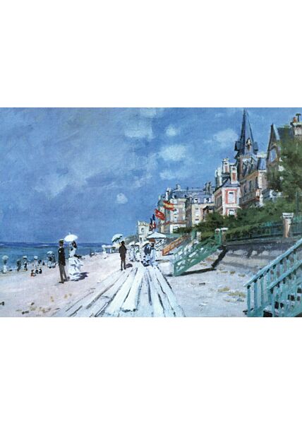 Kunstkarte Claude Monet - Strand in Trouville