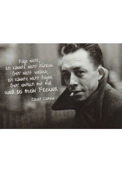 Postkarte Sprüche Albert Camus: Folge nicht...