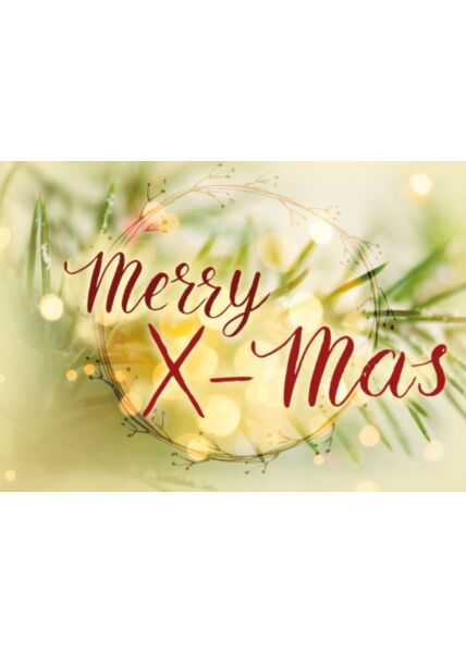 Weihnachtspostkarte: Merry X-Mas II