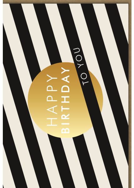 Geburtstagskarte Midoro schwarz weiß Happy Birthday to you