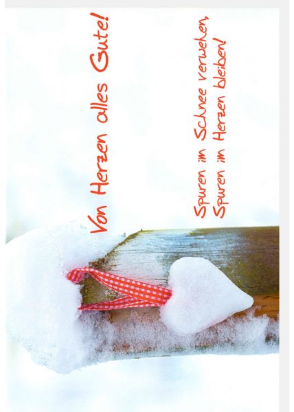 Weihnachtskarte Spruch persönlich Spuren im Schnee verwehen