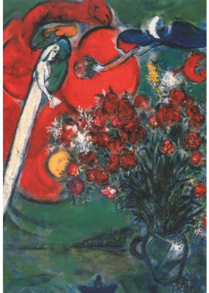Kunstkarte Marc Chagall, Still-Life with Flowers