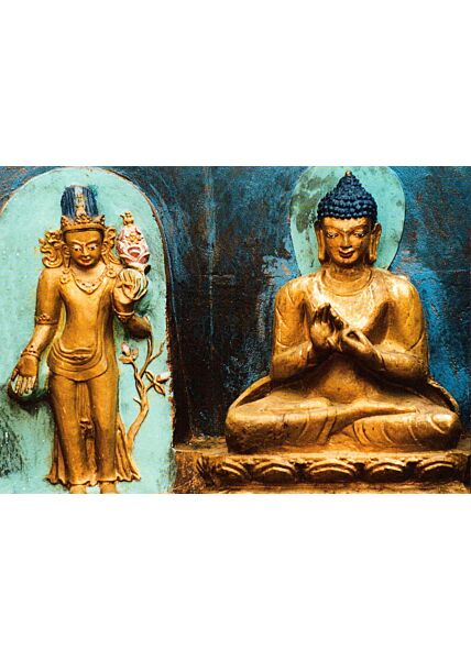 Postkarte spirituell: Buddha and the Godness