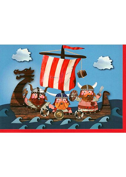 Geburtstagskarte Kinder Junge Piratenschiff