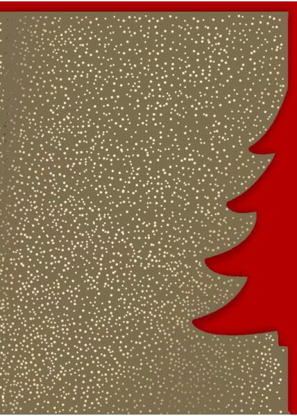 Weihnachtspostkarte Goldfolie ausgestanzter Baum