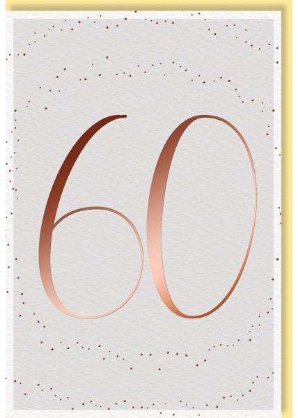 Geburtstagskarte zum 60. Jubiläum mit eleganter Folienprägung auf Naturkarton und feinem Punktmuster