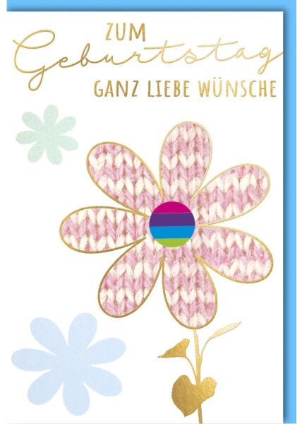Geburtstagskarte niedlich Blume Ganz liebe Wünsche