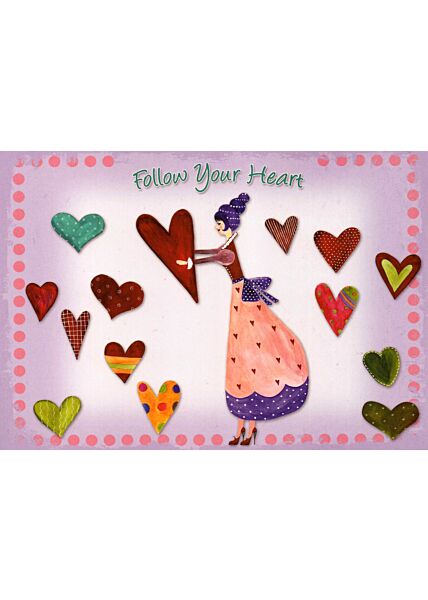 Motivation Postkarte Spruch Follow Your Heart