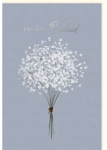 Beileidskarte modern Illustration Blumenstrauß