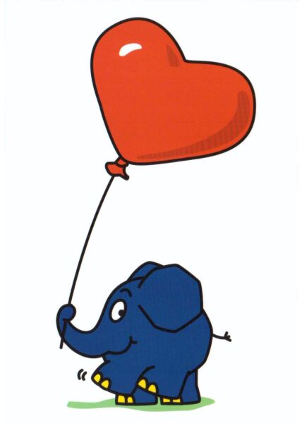 Maus-Postkarte Elefant mit Herz