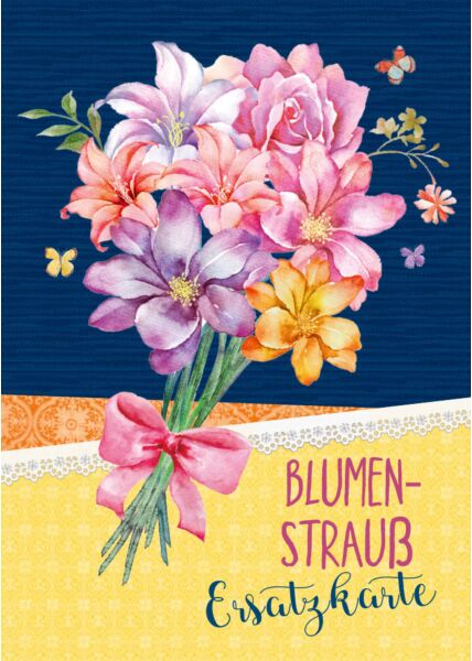 Postkarte Spruch Blumenstrauß Ersatzkarte