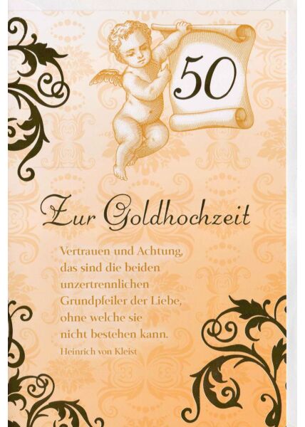 Glückwunschkarte Goldhochzeit Vertrauen und Achtung