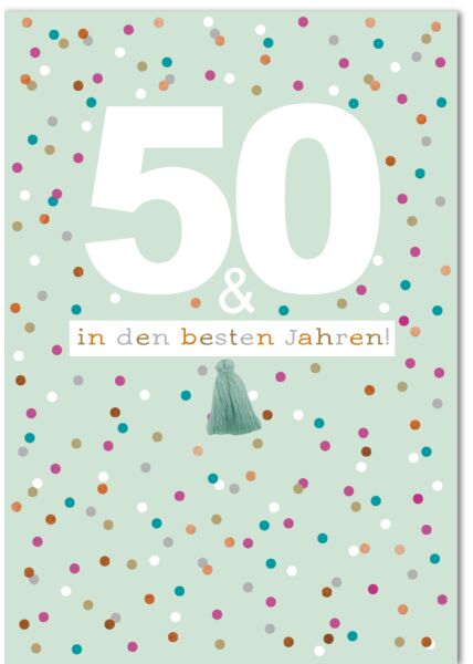 50.Geburtstagskarte - A4, Maxi, XXL bunte Punkte