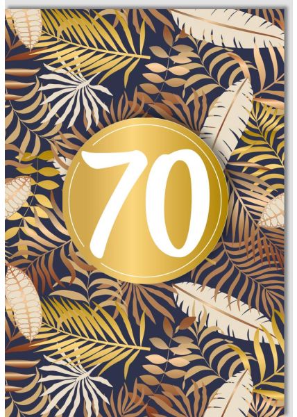 Geburtstagskarte 70 Jahre Zweige Gold Applikation