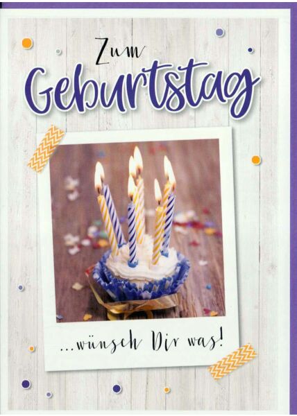 Geburtstagskarte Foto: Cupcake mit Kerzen