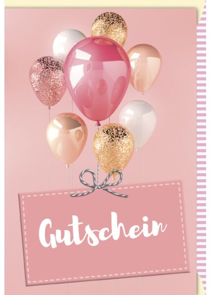 Glückwunsch - Gutscheinkarte Luftballons