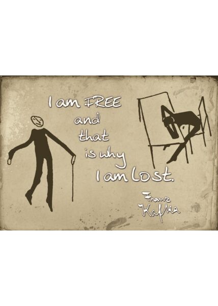 Kunstpostkarte: Franz Kafka I am free