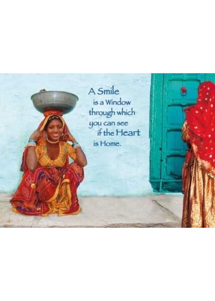 Postkarte englisch: A smile is a window...
