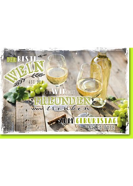 Geburtstagskarte mit Spruch Weinpause