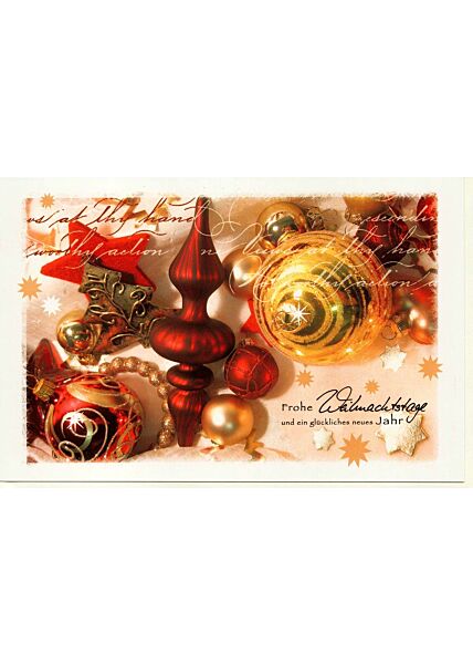 Weihnachtskarte Weihnachtsdeko gold rot