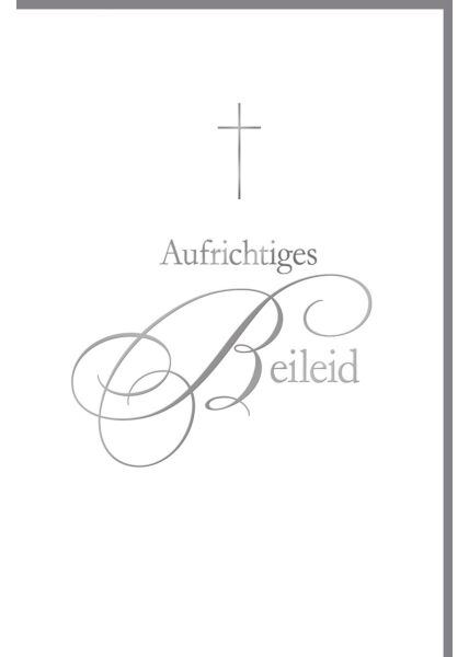Trauerkarte Beileid Kondolenz Schriftkarte, mit Silberfolie