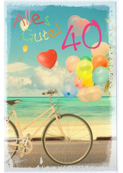 Geburtstagskarte 40 Jahre Fahrrad