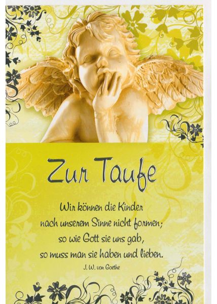Glückwunschkarte Taufe mit Goethe Zitat