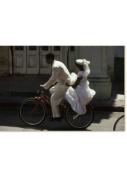 Glückwunschkarte Hochzeit Cuban Lovers Fahrrad