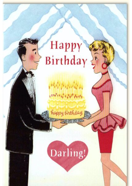 Geburtstagskarte für Partner Happy Birthday - DARLING!