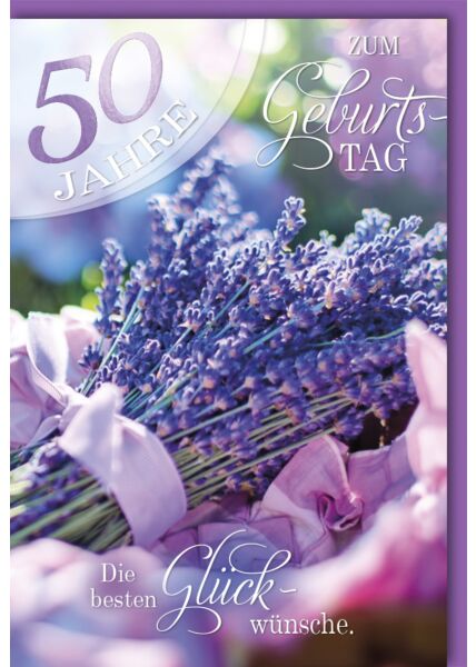 Geburtstagskarte 50 Jahre Foto Lavendelstrauß