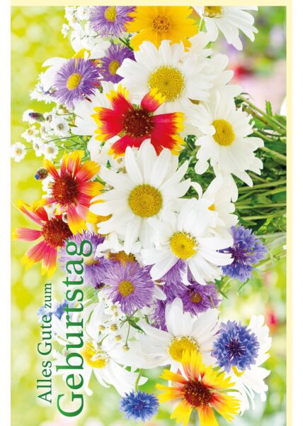 Geburtstagskarte Bunter Sommerblumenstrauß