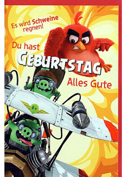 Geburtstagskarten für Kinder Angry Birds „Flugzeug“