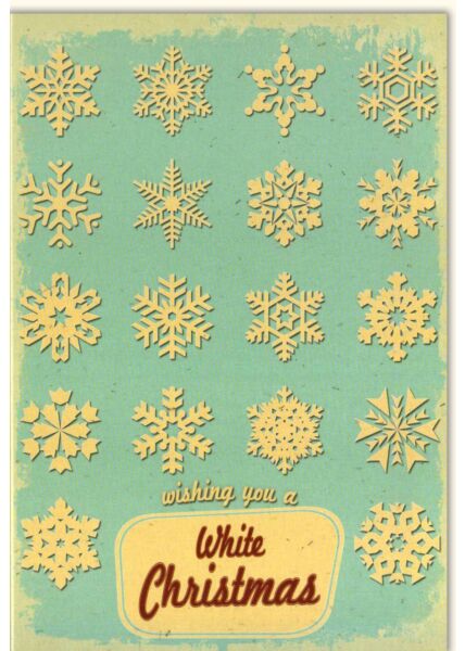 Weihnachtskarte retro wishing you a White Christmas Wishing you a white Christmas