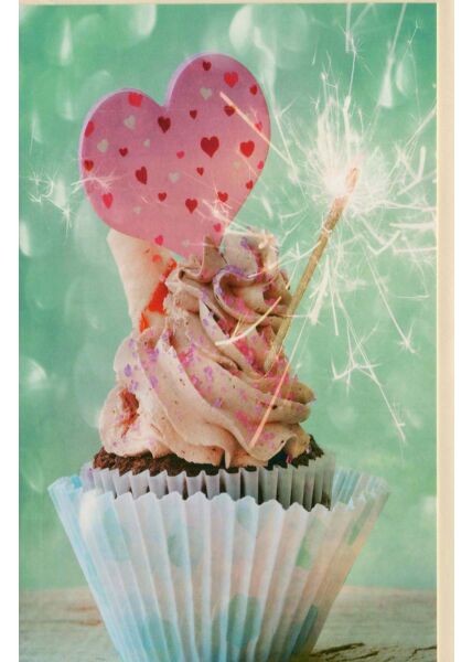 Geburtstagskarte ohne Text: Cupcake Glimmer