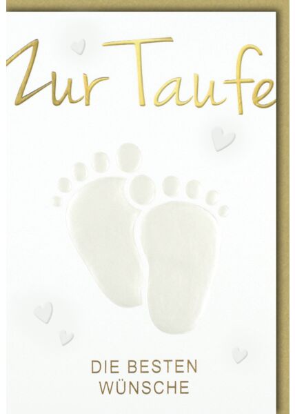 Glückwunschkarte Taufe - Glückwunschkarte Geburt Babyfußabdrücke hell