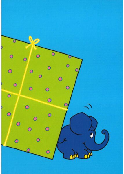 Maus-Postkarte Elefant mit halben Geschenk Teil 2