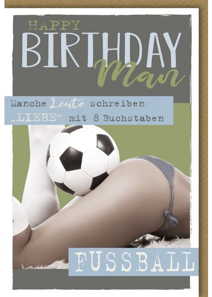 Geburtstagskarte für Männer Happy Birthday Man Fußball