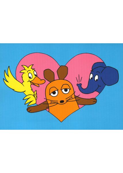 Maus-Postkarte Drei Freunde