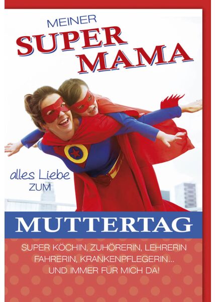 Grußkarte Muttertagskarte Meiner Supermama alles Liebe zum Muttertag