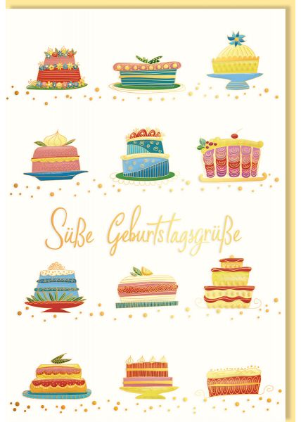 Geburtstagskarte 12 Kuchen Spruch Süße Geburtstagsgrüße