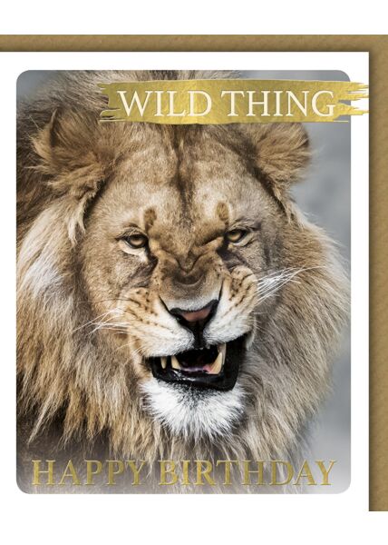 Glückwunschkarte Geburtstag Snapshot witzig Löwe Wild Thing