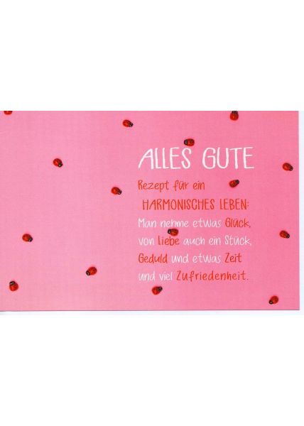 Grußkarte Alles Gute Lebensrezept