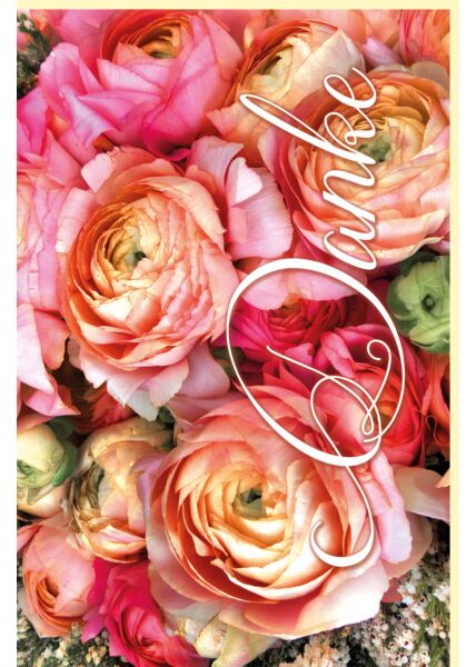 Grußkarte Danksagungskarte Rosa Blumenstrauß