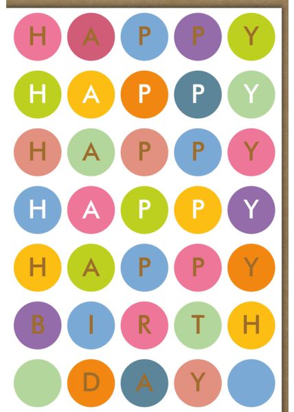 Geburtstagskarte hochwertig kleine Punkte Happy Happy Birthday