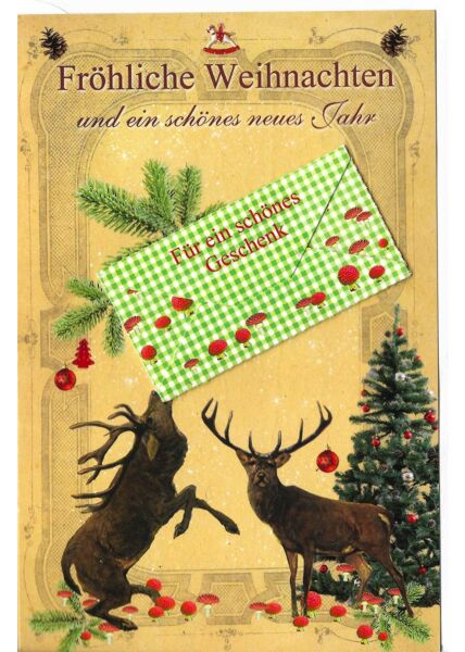 Weihnachtskarte mit Kuvert für Geldgeschenk
