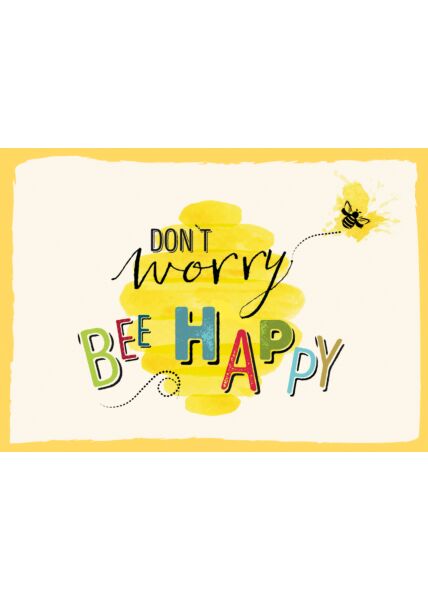 Postkarte Spruch Don´t worry bee happy