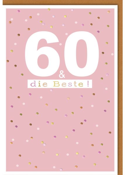 Geburtstagskarte 60 Jahre Frau die Beste!